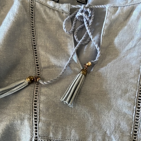 New Ellen Tracy Linen Blend boho Top Small - Picture 6 of 8